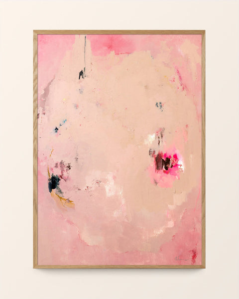 Abstrakt Art Girl i – Poster Wall of - rosa akrylmålning -