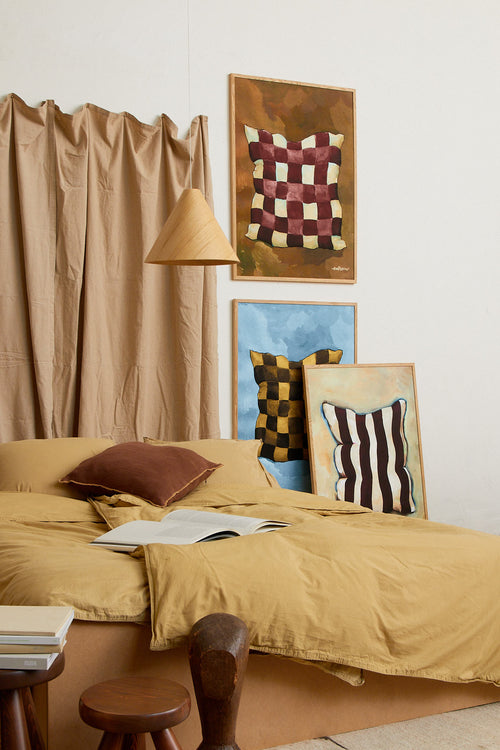 Gingham pillow burgundy