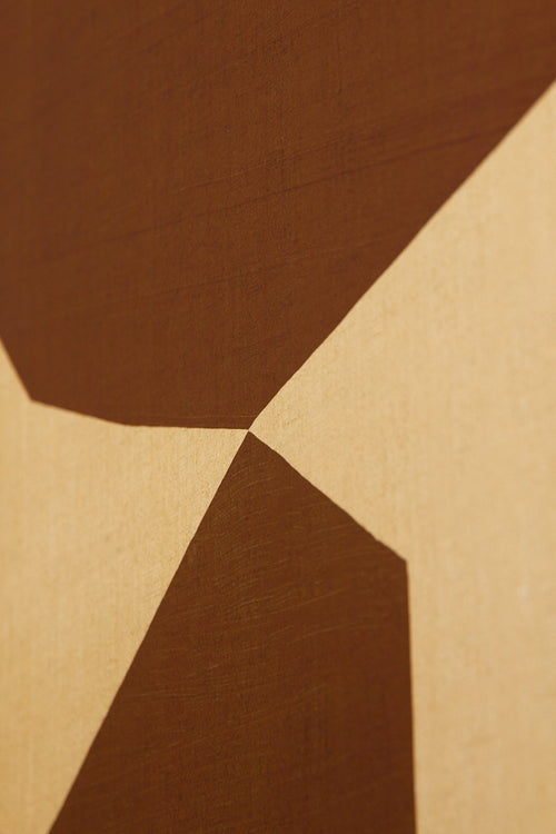 Abstract design with brown and beige geometric shapes