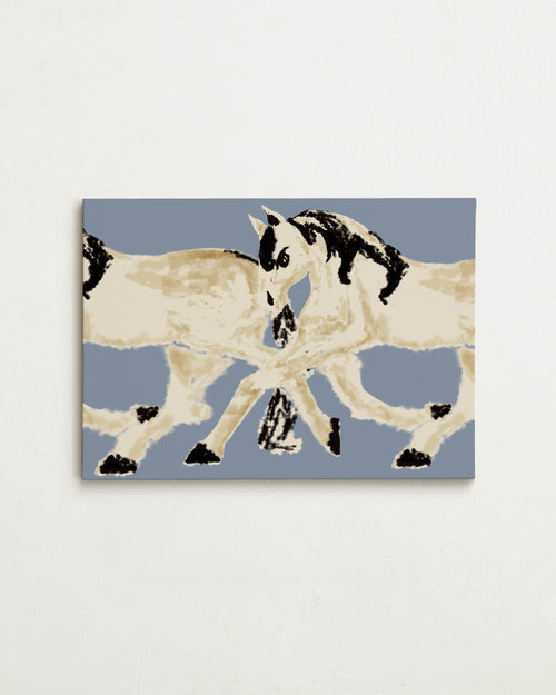 Canvas - Trotting With Friends - Milky Blue