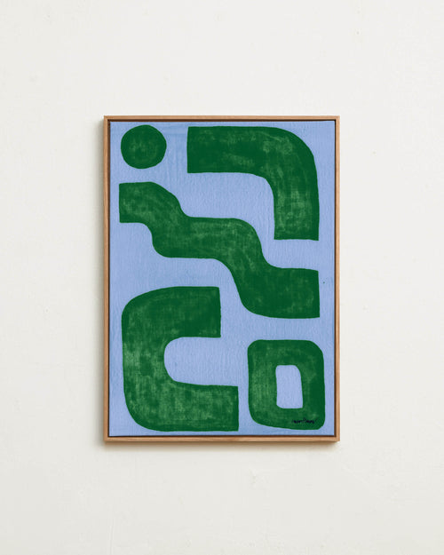 Canvas - Linen blue green