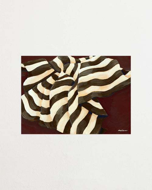 Striped Throw Burgundy