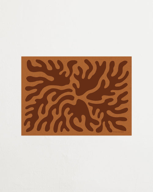 Brown abstract design on a white background