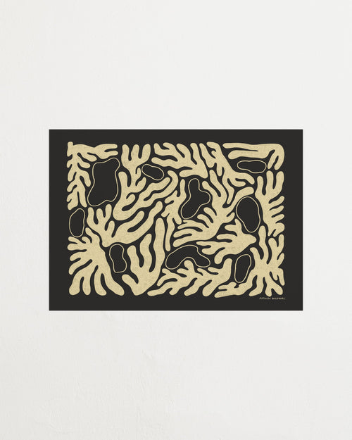 Decorative mat with abstract pattern on a plain background