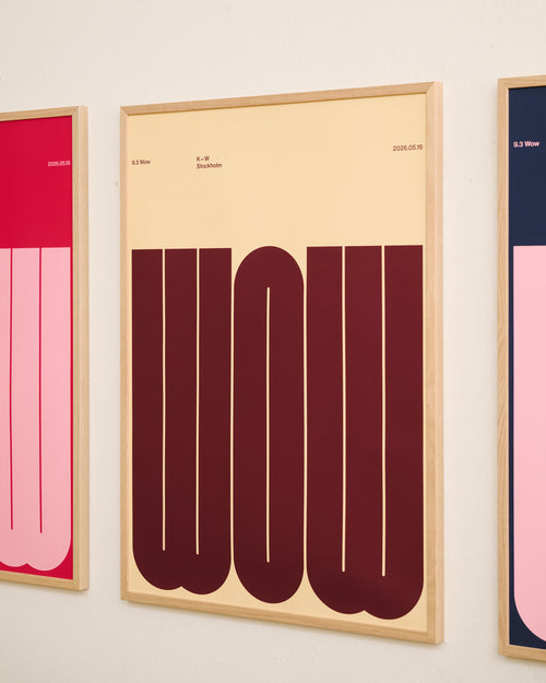 A framed typographic art print featuring the word 