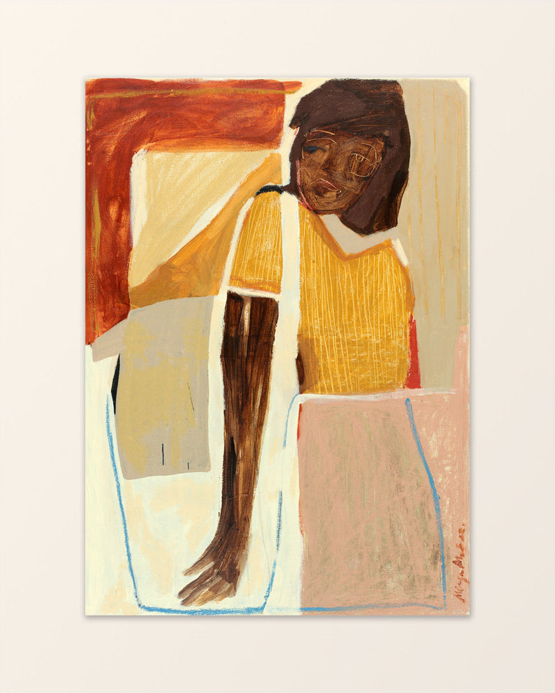 Figure Of A Woman - Playful artwork in warm shades - Aliya Abs