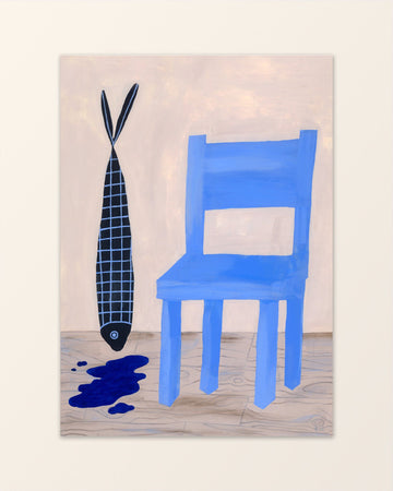 Emelie Josefin Ljusblå stol Poster