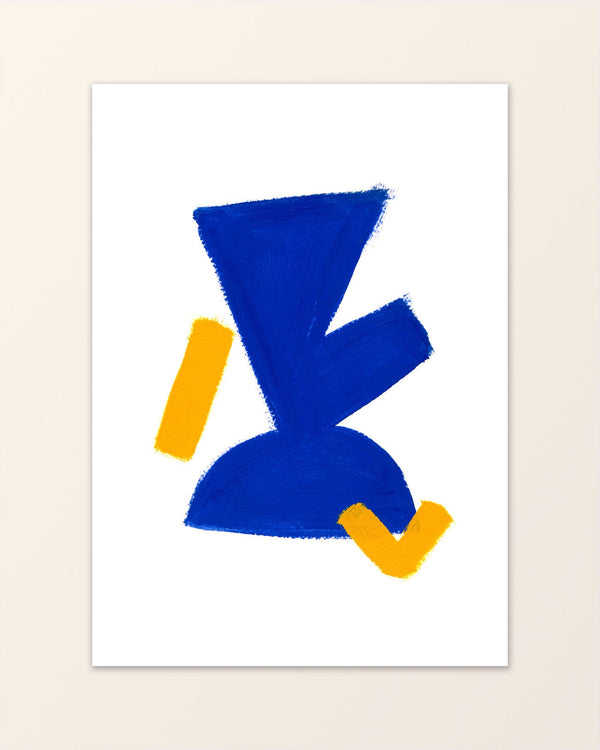 Oi! II - Minimalistisk poster i gult och blått - Nari Jo