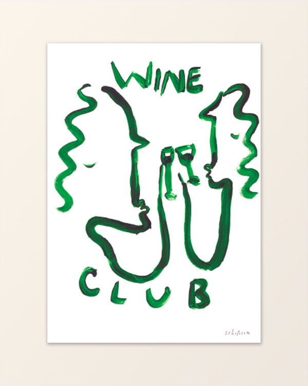 Wine Club - Minimalistisk illustration - Ruby Hughes