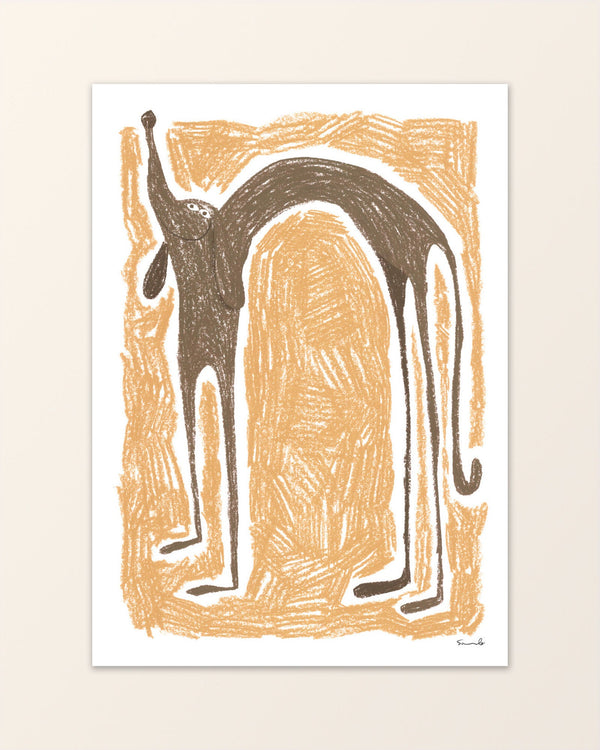 Brown dog - Lekfull illustration - Saulo